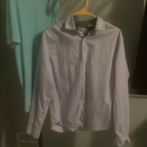 Claiborne White Casual Button Down Shirt Size Medium